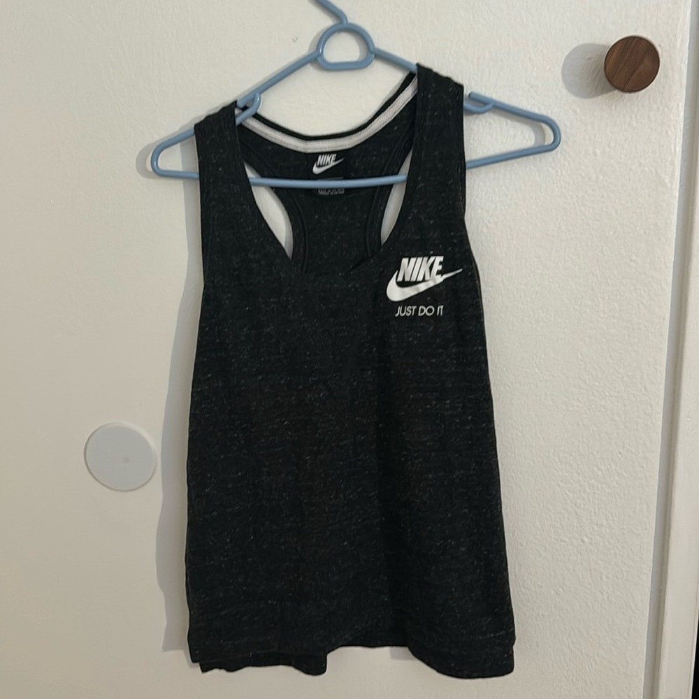Heather dark grey Nike Running tank top- workout shirt - tank top - runners